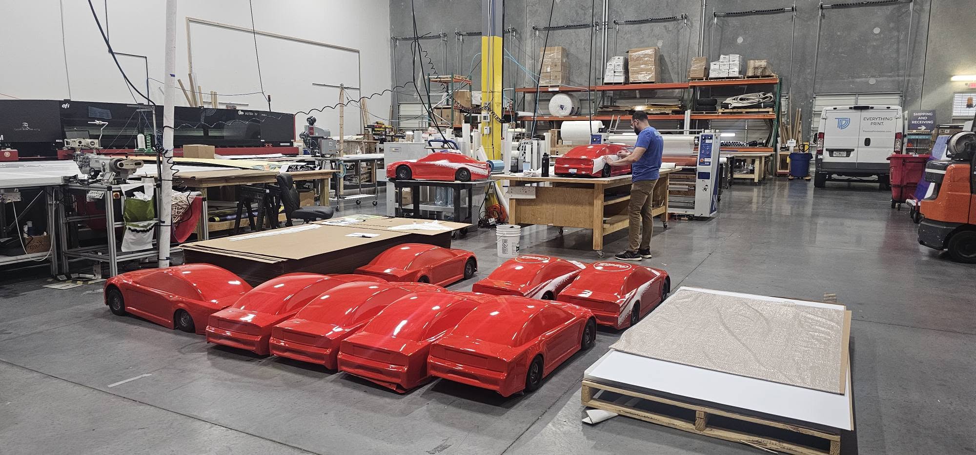 Custom fabrication work in a professional production shop